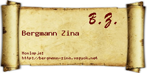 Bergmann Zina névjegykártya